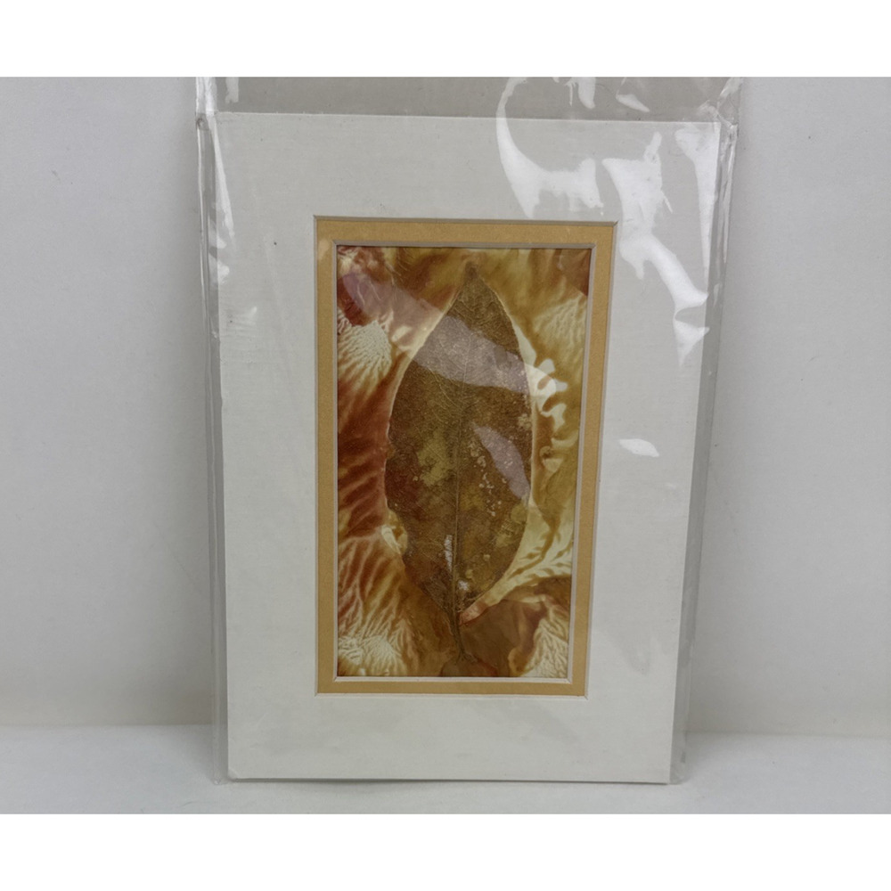 Leaf Skeleton Art Original Encaustic Art by Sandra Lee  5" x 7"